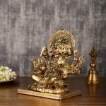 Pure Brass Superfine Panchmukhi Hanuman Blessing Statue 10" | Antique Finish | 4.8 kg Finely Detailed | Invoke Divine Blessings | 9" Width, 5" Depth